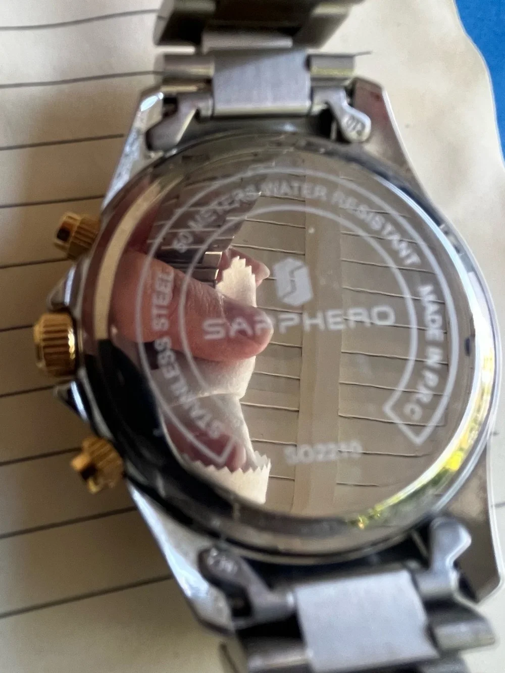 Sapphire Blue & Gold Chronograph Dive Watch